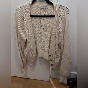 INTERMIX Ivory Cable Knit Sweater